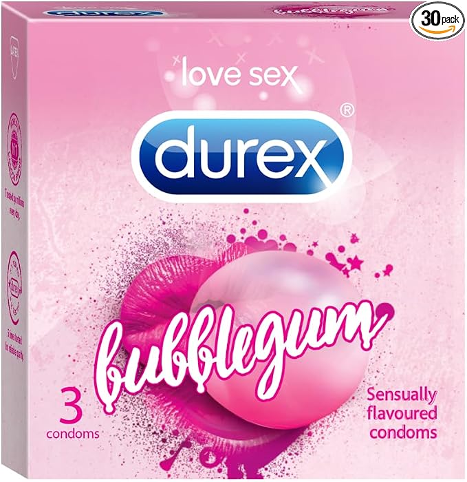 Durex Extra Thin Bubblegum Flavoured Condoms for Men-10s (Pack of 3)